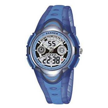 [worldbuyer] Huangtaii Childrens Waterproof Analog&Digital Display Watch with Dark Blue Co/554210