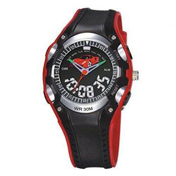 [worldbuyer] Huangtaii Childrens Waterproof Analog&Digital Display Watch with Red Color Dy/554098