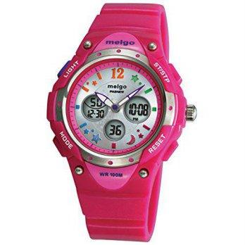 [worldbuyer] Huangtaii Childrens Waterproof Analog&Digital Display Watch with Red Color Dy/554063