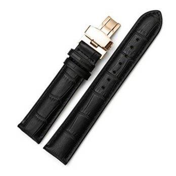 [worldbuyer] IStrap iStrap 20mm Calf Leather Watch Band Replacement Strap W/ Rose Gold Ste/1354455