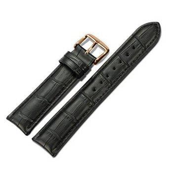 [worldbuyer] IStrap iStrap 21mm Geuine Leather Padded Stitched Watch Band with Rose Gold T/1349485