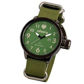 [worldbuyer] Infantry INFANTRY Mens Army Wrist Watch Sport Quartz Date Olive Green Dial (C/1380553