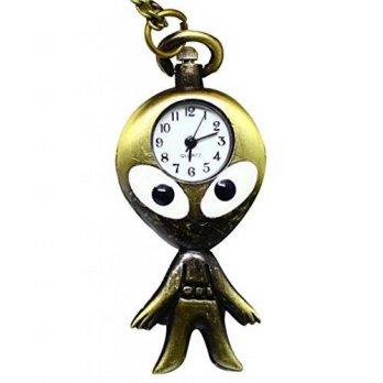 [worldbuyer] Infinite U Vintage Cute Extraterrestrial/Aliens Quartz Pocket Watch Arabic Nu/1341253