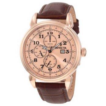 [worldbuyer] Invicta Mens 12216 Vintage Rose Dial Brown Leather Watch/1375500