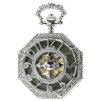 [worldbuyer] Itemstoday Silver Gloss Finish Alloy Metal Big Size Fashion Mens Pocket Watch/1341509