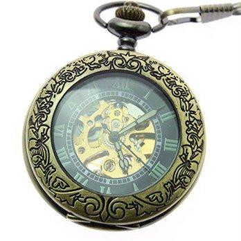 [worldbuyer] Itemstoday itemstoday Mechanical Automatic Steampunk Half Hunter Pocket Watch/1347010