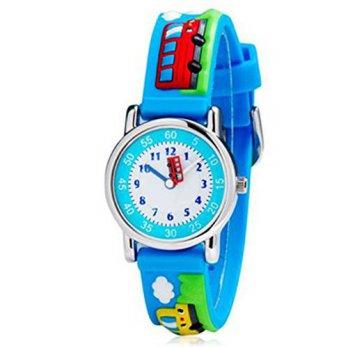 [worldbuyer] JCLY Kids Watches Cartoon Bus Print Childrens Analog Watch - Blue Color/509663