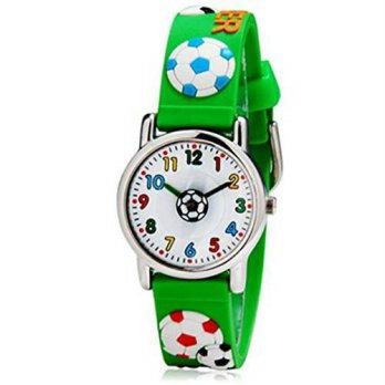 [worldbuyer] JCLY Kids Watches Cartoon Football Print Childrens Analog Watch - Green Color/509643