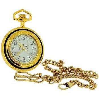 [worldbuyer] Jakob Strauss Gold Tone Open Face Gents/Ladies Pocket Watch + 12 Chain JAST37/1347172