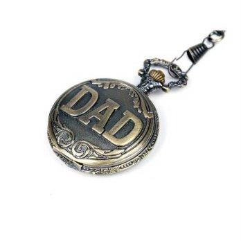 [worldbuyer] KINGMAN.INC Vintage Mens Bronze DAD Smooth Back Quartz Pocket Watch w/ Gift C/1342045