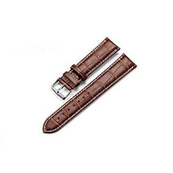 [worldbuyer] KOLIGHT Kolight Brown+White line Fashion Durable 24mm Genuine Leather Buckle /1341886