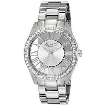 [worldbuyer] Kenneth Cole New York Womens KC4851 Transparency Crystal-Accented Stainless S/1374294