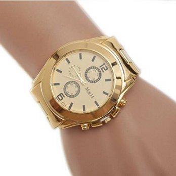 [worldbuyer] Kinghard Generic Stainless Steel Sport Quartz Wrist Big Dial Watch(Gold)/1341662