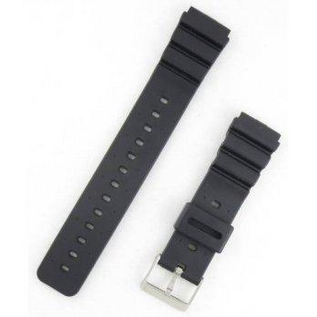 [worldbuyer] LaRose 20mm Black Regular-Length Silicone Fits Casio and Other Sport Watchban/1342447