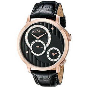 [worldbuyer] Lucien Piccard Mens LP-10337-RG-01 Messina Analog Display Quartz Black Watch/1384319