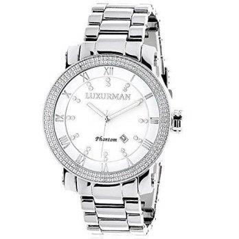 [worldbuyer] Luxurman Diamond Watches: Mens Diamond Watch 0.12ct/1376148