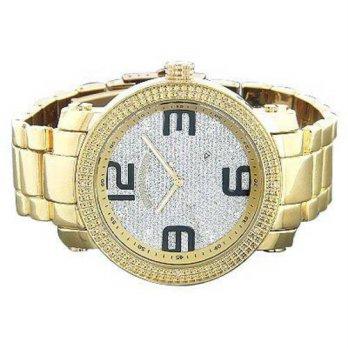 [worldbuyer] Luxurman Mens Diamond Watch 0.12ct Yellow/1379277