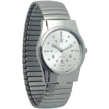 [worldbuyer] MAGNIFYING AIDS Mens Chrome Braille Watch/1375796