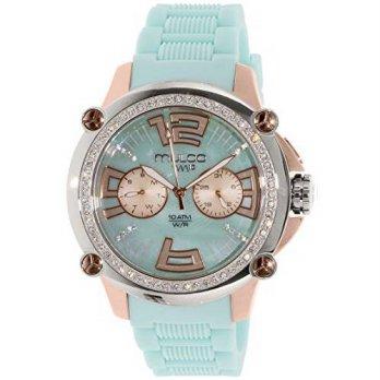 [worldbuyer] MULCO Womens MW2-28050S-099 Crystal-Accented Stainless Steel Watch with Blue /1377361