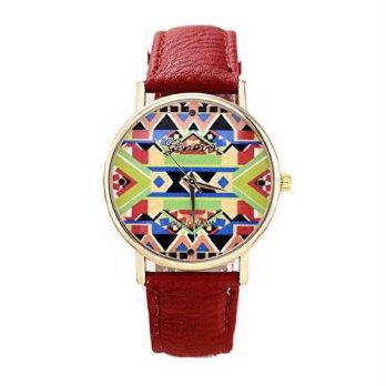 [worldbuyer] Merry Day MerryDay Hotsale Woman Fashion Retro Colorful Pattern Watch Quartz /1348105