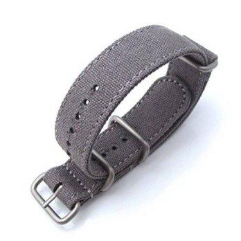 [worldbuyer] MiLTAT 20mm Washed Canvas Zulu Military Grey Double Thickness Watch Strap, Lo/1354632