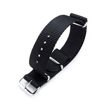 [worldbuyer] MiLTAT 22mm NATO Military Watch Band, G10 Ballistic Nylon, Color Black, Polis/1356148