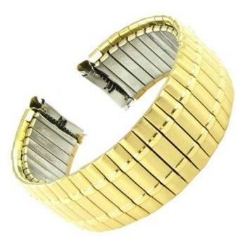 [worldbuyer] Milano 16-19mm Curved End Speidel Twist-O-Flex Stainless Gold Tone Watch Band/1345417