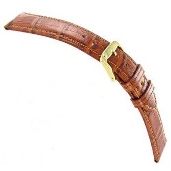 [worldbuyer] Milano 19mm Speidel Wild Crocodile Grain Tan Genuine Leather Watch Band Strap/1363119