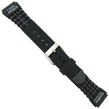 [worldbuyer] Milano Watchbands 19mm Timex Ironman Triathlon Indiglo Black Rubber Sport Wat/1359602