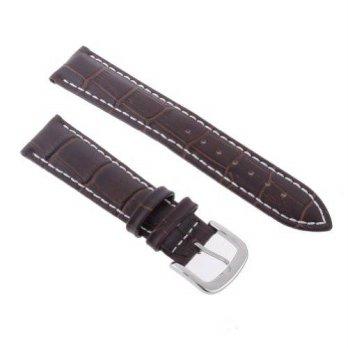 [worldbuyer] Neewer 21mm Brown Genuine Leather Band Watch Strap with White Stitching/1356198