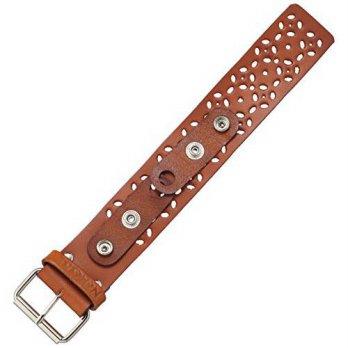 [worldbuyer] Nemesis PLB 38mm Perforated Patent Leather Brown Watch Bracelet/1348028