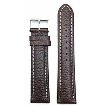 [worldbuyer] NewLife 22mm Long, Dark Brown, Shrunken Grained Leather, Medium Padded, Cream/1354929