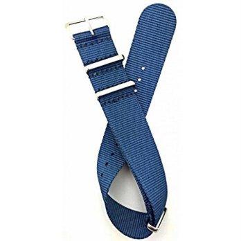 [worldbuyer] NewLife 22mm NATO style, High Quality Nylon Fabric Watch Strap - Navy Blue/1354491