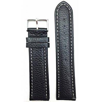 [worldbuyer] NewLife 24mm Long, Medium Padded, Black, Buffalo Shrunken Leather, White Stit/1361608