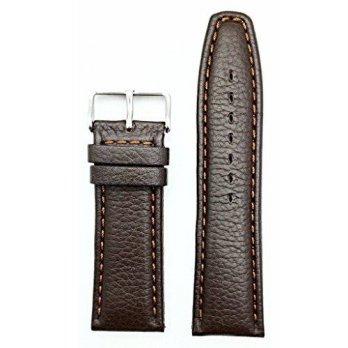 [worldbuyer] NewLife 26mm Dark Brown, Medium Padded Matte Shrunken Leather Watchband/1361910