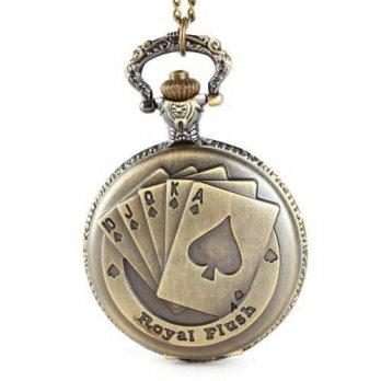 [worldbuyer] Oyang OYang Unisex Antique Case Vintage Brass Rib Chain Quartz Pocket Watch 4/1348302