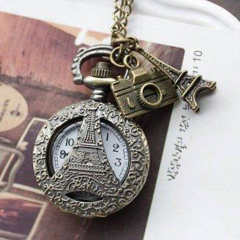 [worldbuyer] Pramonline 2013 France Eiffel Tower Vintage Pocket Watch With Camera Tower Ac/1343993