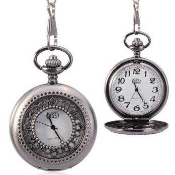 [worldbuyer] Pramonline Black Hollow-out Cover Pocket Watch/1344395