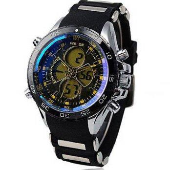 [worldbuyer] Prosperous WEIDE Mens Army LCD Chronograph Rubber Band Quartz Sport Wrist Wat/1377286