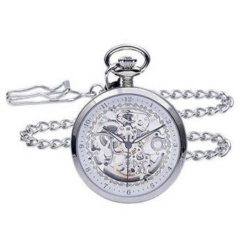 [worldbuyer] Regent Hills Vintage Silver Brass Case Open Face Skeleton Pocket Watch With C/1340904