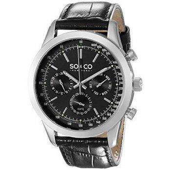 [worldbuyer] SO&CO New York Mens 5006AL Monticello Watch With Embossed Leather Band/1375299