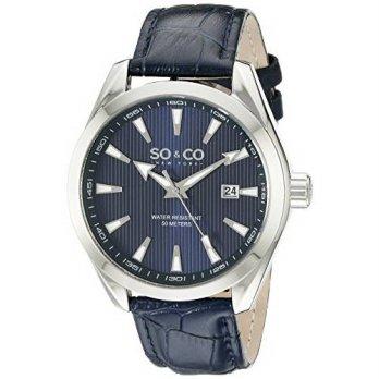 [worldbuyer] SO&CO New York Mens 5039L.1 Madison Quartz Date Luminous Hands and markers Bl/1378602