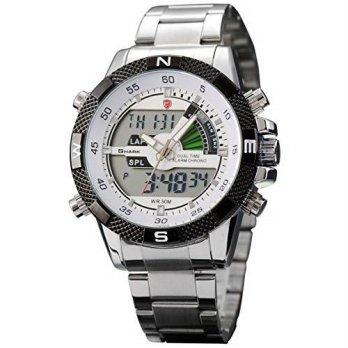 [worldbuyer] Shark New SHARK Mens Digital Analog Lcd Display Chronograph Army Sport Wrist /1376140