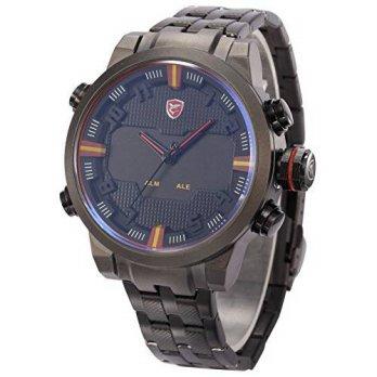 [worldbuyer] Shark SH197 Mens Sport Watch Dual Movement Date Day Quartz Stainless Steel Ba/1377194