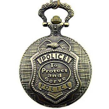 [worldbuyer] Sinceda SINCEDA Engraved Police to Protect and Serve Mens Quartz Pocket Watch/1340948