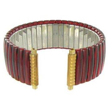 [worldbuyer] Speidel 18-22mm Red Jelly Stainless Steel Twist O Flex Expansion Band/1361833