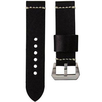 [worldbuyer] StrapJunkie Handmade Genuine Italian Leather Watch Band Vintage Design Black /1363140