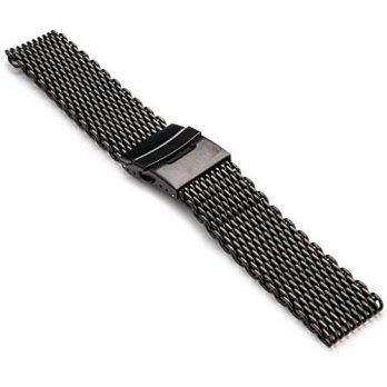 [worldbuyer] StrapsCo 18mm Matte Black PVD Shark Mesh Milanese Watch Band/1355637