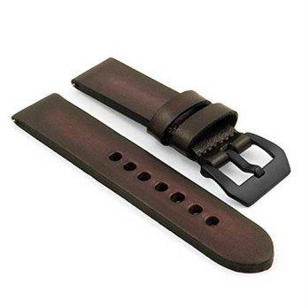 [worldbuyer] StrapsCo 18mm Vintage Dark Brown 4mm Thick Leather Watch Strap w/ PVD Matte B/1361826