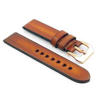 [worldbuyer] StrapsCo 20mm Vintage Tan 4mm Thick Leather Watch Strap w/ PVD Rose Gold Pre-/1359168